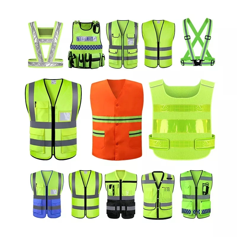 Factory Direct Wholesale High Visibility Traffic Construction Reflective Safety Vest Multi-Pocket Reflective Clothing