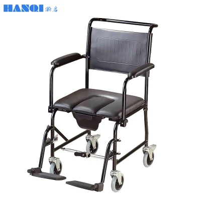 Functional People Products Foldable Medical Equipment Solid Steel Wheelchiar with Toilet