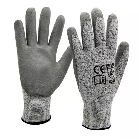 13G Hppe PU Coated Construction Industrial Work Safety Gloves