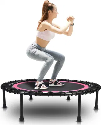 Pink Round Home Gym Portable Folding Exercise Training Jumper Trampoline